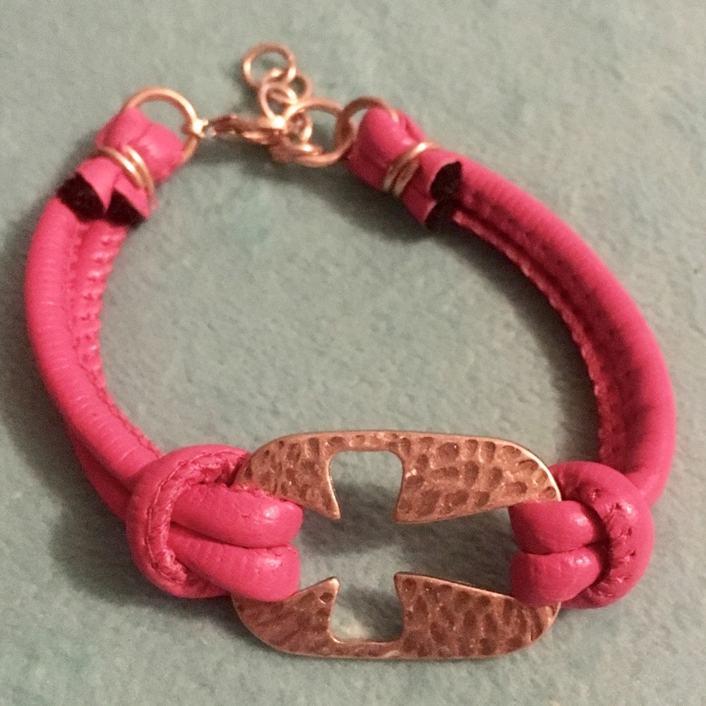 Pink Cross Bracelet